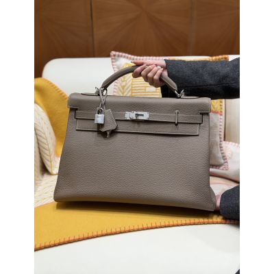 Etoupe Togo Maxi Kelly 42 Palladium Hardware