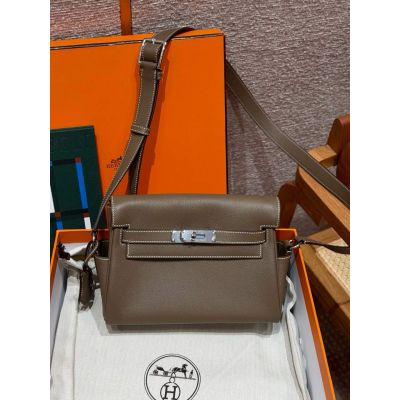 Etoupe Evercolor Kelly Messenger PM Palladium Hardware