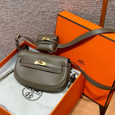 Etoupe Swift Kelly Moove Bag Gold Hardware