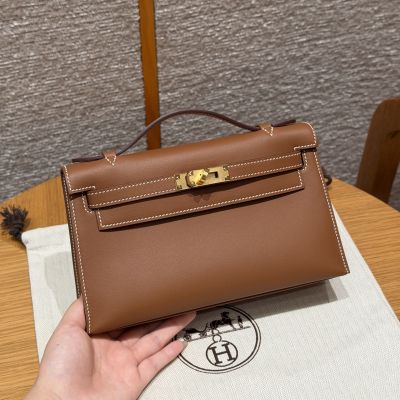 Gold Swift Kelly Pochette 