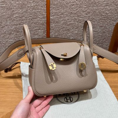 Gris Tourterelle Clemence Mini Lindy 20 Gold Hardware