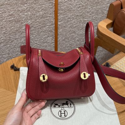 Rouge Grenat Clemence Mini Lindy 20 Palladium Hardware