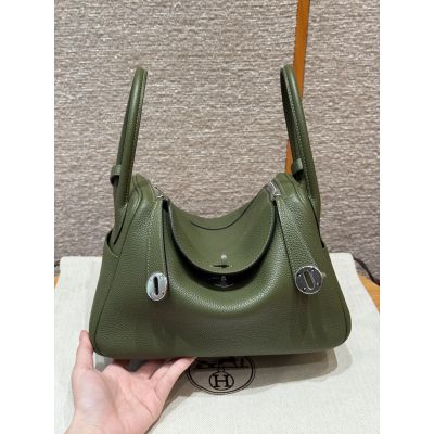 Olive green Clemence Lindy 26 Palladium Hardware