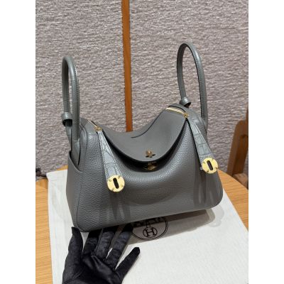 Gris Meyer Clemence and  Matte Alligator Lindy 26 Palladium Hardware