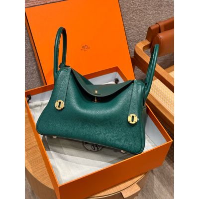 Malachite Clemence Lindy 30 Gold Hardware 