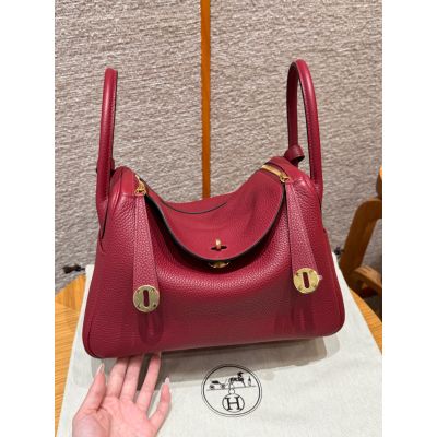 Rouge Grenat Clemence Lindy 30 Gold Hardware 