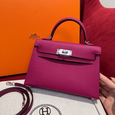 Rose Purple Epsom Mini Kelly 20 II Palladium Hardware