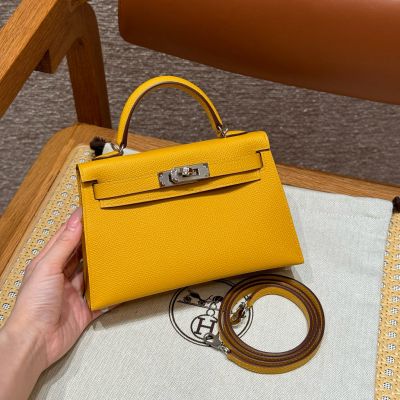 Jaune Ambre Epsom Mini Kelly 20 II Palladium Hardware