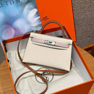 Craie Mauve Pale Gold Epmsom  Mini Kelly 20 II Palladium Hardware