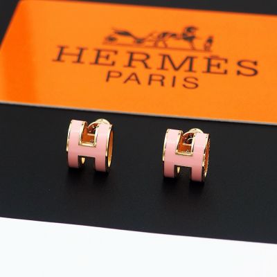 Pink Mini Pop H  Earrings Gold Metal 