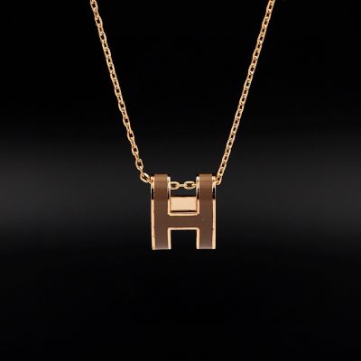 Etoupe Mini Pop H Pedant Necklace Gold Metal 