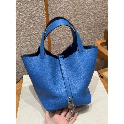 Blue Hydra Clemence Picotin Lock 22 Palladium Hardware