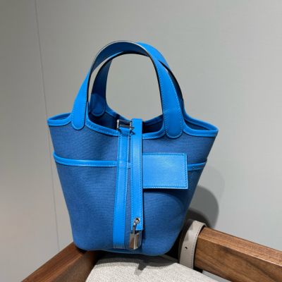 Blue Zalige Swift and Toile Canvas Cargo Picotin Lock 18 Palladium Hardware