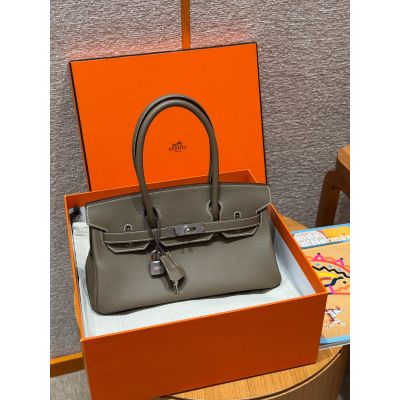 Etoupe Evercolor Shoulder Birkin 29 Palladium Hardware